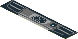 Sticker  0.8 x  4.1 with Grey Exhaust Pipe on Black Background