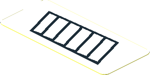 Sticker  0.8 x  1.8 with Black Air Vents on White Background Right