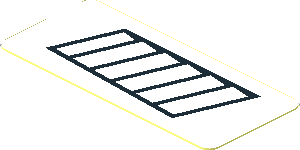 Sticker  0.8 x  1.8 with Black Air Vents on White Background Left