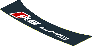 Sticker  1.2 x  3.9 with R8 LMS Logo on Black Background