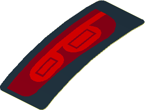 Sticker  0.8 x  1.9 with Red Taillamp on Black Background Right (Formed)