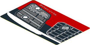 Sticker  1.8 x  3 with Headlamp and Front Bumper on Black Background Right