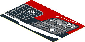 Sticker  1.8 x  3 with Headlamp and Front Bumper on Black Background Left