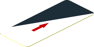 Sticker  1.9 x  0.8 with Red Arrow and Black Triangle on White Background Right