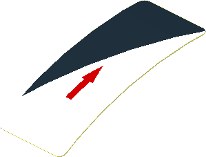 Sticker  1.9 x  0.8 with Red Arrow and Black Triangle on White Background Right (Formed)