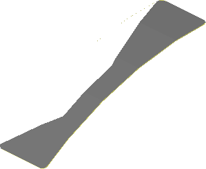 Sticker  0.8 x  3.1 with White Trapezoid on Grey Background Left (Formed)