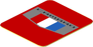 Sticker  0.9 x  0.8 with Camaro Logo on Red Background