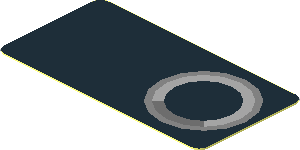 Sticker  0.9 x  1.8 with Grey and Silver Ring on Black Background Right