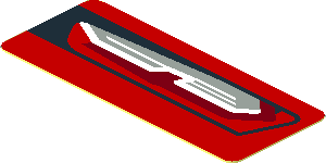 Sticker  0.8 x  1.9 with Taillamp on Red Background Left (Needs work)