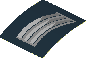 Sticker  1.9 x  1.8 with Silver Air Vents on Black Background Left (Formed) (Needs work)