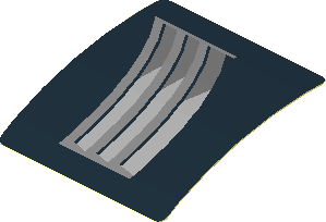 Sticker  1.8 x  1.9 with Silver Air Vents on Black Background Right (Formed) (Needs work)