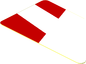 Sticker  1.0 x  1.8 with Red Trapezoids on White Background Right