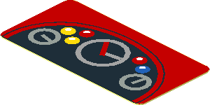 Sticker  0.9 x  1.8 with Black Dashboard on Red Background