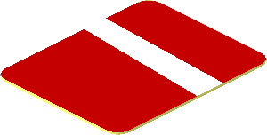 Sticker  1.0 x  0.8 with White Stripe on Red Background Right