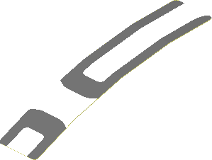 Sticker  0.8 x  4.0 with Dark Grey Lines on White Background Right (Formed)