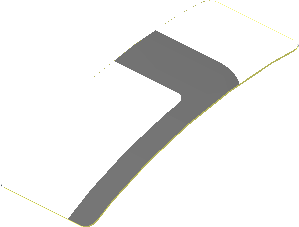 Sticker  0.8 x  1.9 with Dark Grey Lines on White Background Back Right (Formed)