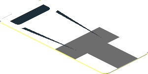 Sticker  0.8 x  1.9 with Dark Grey Lines and Black Air Vent on White Background