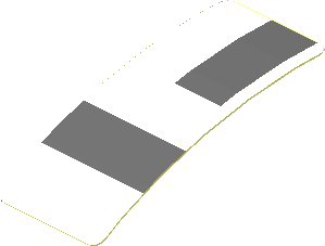 Sticker  0.8 x  1.8 with Dark Grey Lines on White Background Front Right (Formed)