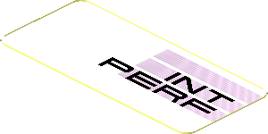 Sticker  0.8 x  1.8 with Black "INT PERF" on Black Halftone Stripes on White Background (Needs Work)