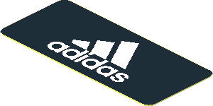 Sticker  0.8 x  1.8 with White Adidas Logo on Black Background