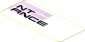 Sticker  0.8 x  1.8 with Black "NT ANCE" on Black Halftone Stripes on White Background (Needs Work)