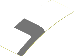 Sticker  0.8 x  1.9 with Dark Grey Lines on White Background Front Right (Formed)