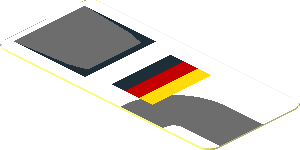 Sticker  0.8 x  1.8 with Dark Grey Lines on White Background