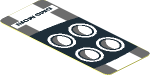 Sticker  0.8 x  2.0 with Headlamp and Dark Grey Stripes on White Background Right (Needs Work)