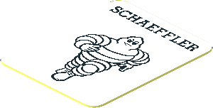 Sticker  1.0 x  0.8 with Black Schaeffler and Michelin Logos on White Background