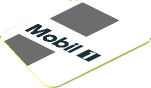 Sticker  1.0 x  0.8 with Black Mobil1 Logo and Dark Grey Lines on White Background Left