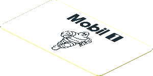 Sticker  1.0 x  1.8 with Black Mobil1 and Michelin Logos on White Background