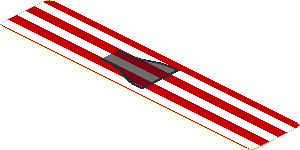 Sticker  0.8 x  4 with White Stripes and Black Air Vent on Red Background (Needs Work)