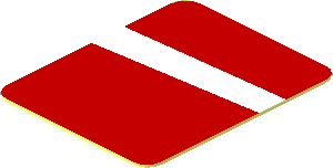 Sticker  1.0 x  0.8 with White Stripe on Red Background Left