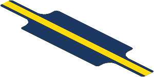 Sticker  2.7 x 10.7 with Yellow Stripe on Dark Blue Background