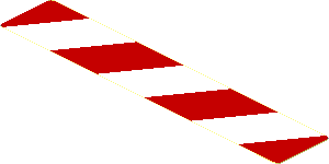 Sticker  0.7 x  4.0 with Red and White Diagonal Stripes Leaning Right
