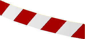Sticker  0.7 x  4.0 with Red and White Diagonal Stripes Leaning Right (Formed)