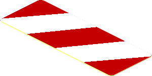 Sticker  0.7 x  2.0 with Red and White Danger Stripes Leaning Right