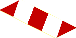 Sticker  0.7 x  2.0 with Red and White Danger Stripes Leaning Left