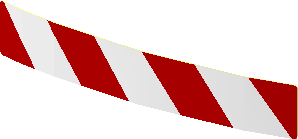 Sticker  0.7 x  4.0 with Red and White Diagonal Stripes Leaning Left (Formed)