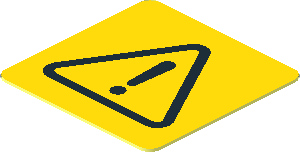 Sticker  0.7 x  0.7 with Black Exclamation Mark on Yellow Background