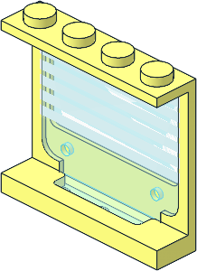 Panel  1 x  4 x  3 with Fixed Transparent Light Blue Glass and White Stripes Sticker
