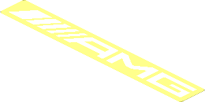 Sticker  0.8 x  5.8 with White "AMG" on Transparent Background