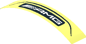 Sticker  0.8 x  4.1 with White "AMG" in Black Frame on Transparent Background (Formed)