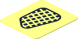 Sticker  0.9 x  0.8 with Black Grille on Transparent Background Left