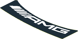 Sticker  1.2 x  3.9 with White AMG on Black Background