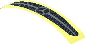 Sticker  0.8 x  4.1 with Front Grille with Horizontal Line and Dots on Transparent Background (Formed)