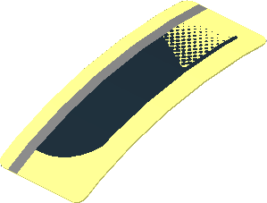 Sticker  0.8 x  1.9 with Black Air Vent on Transparent Background Left (Formed)