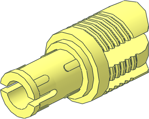 Arm Piece with Pin with Friction and  3 Fingers with Ribs