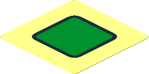 Sticker  1.8 x  1.8 with Green Rounded Square with Black Outline