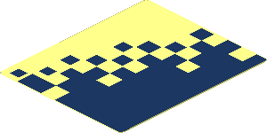 Sticker  2.3 x  1.9 with Transparent to Dark Blue Gradient from Left to Right
